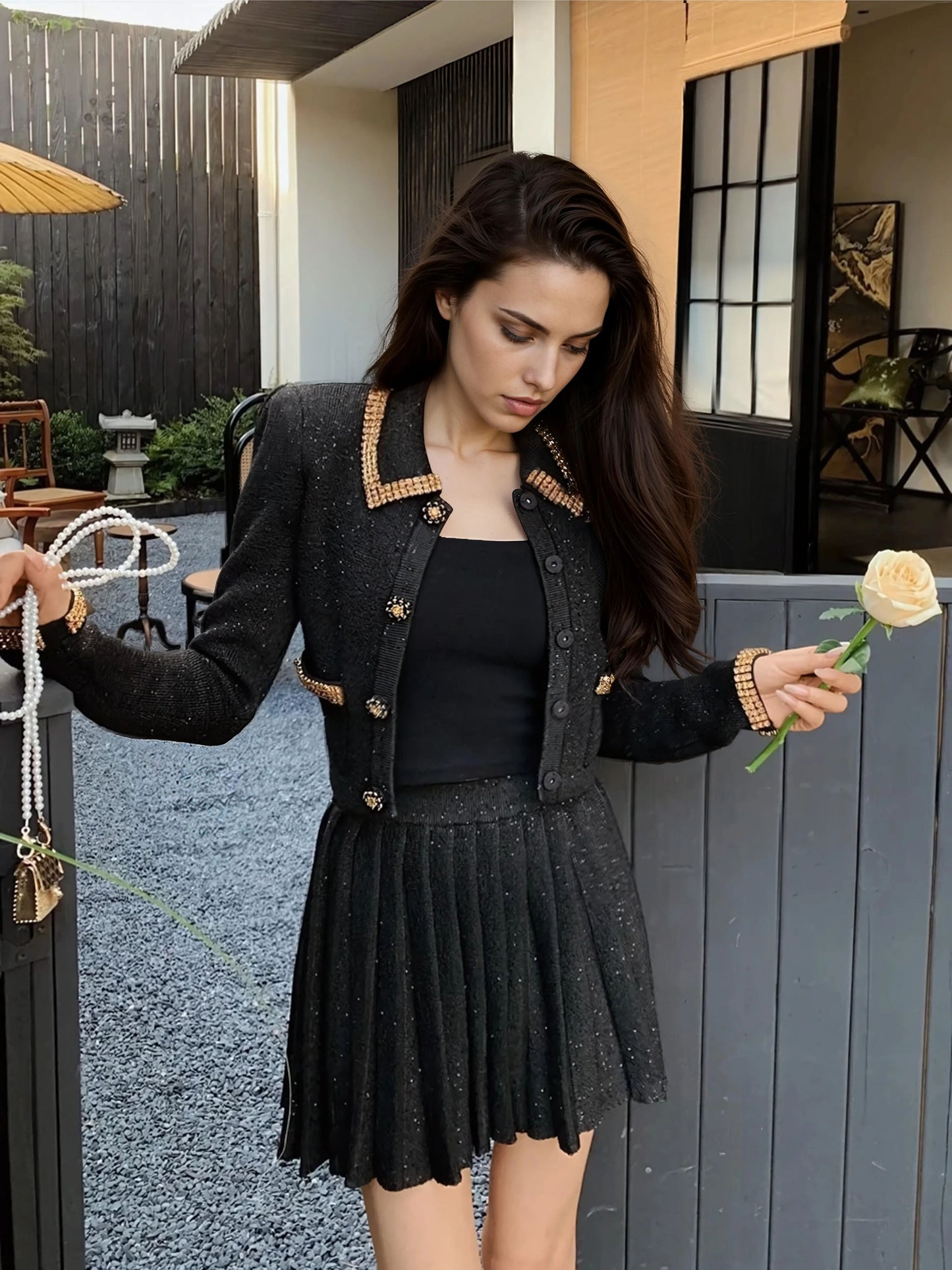 Siyah Payetli Ceket