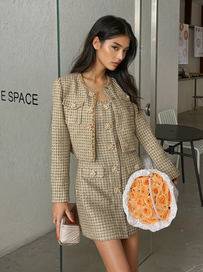 Altın Payetli Tüvit Ceket