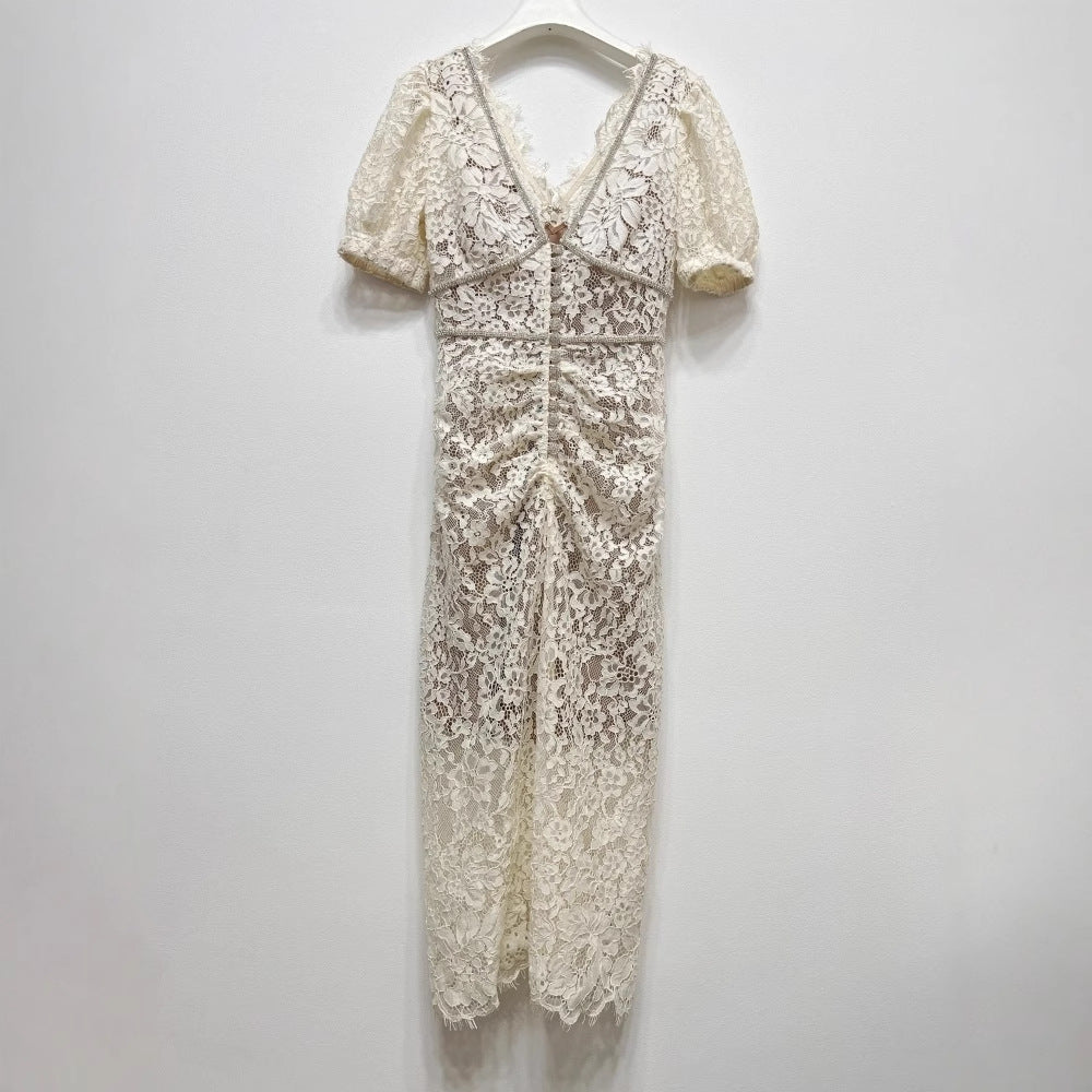 Fildişi Dantel Elbise