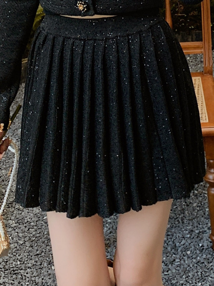 Siyah Payetli Etek