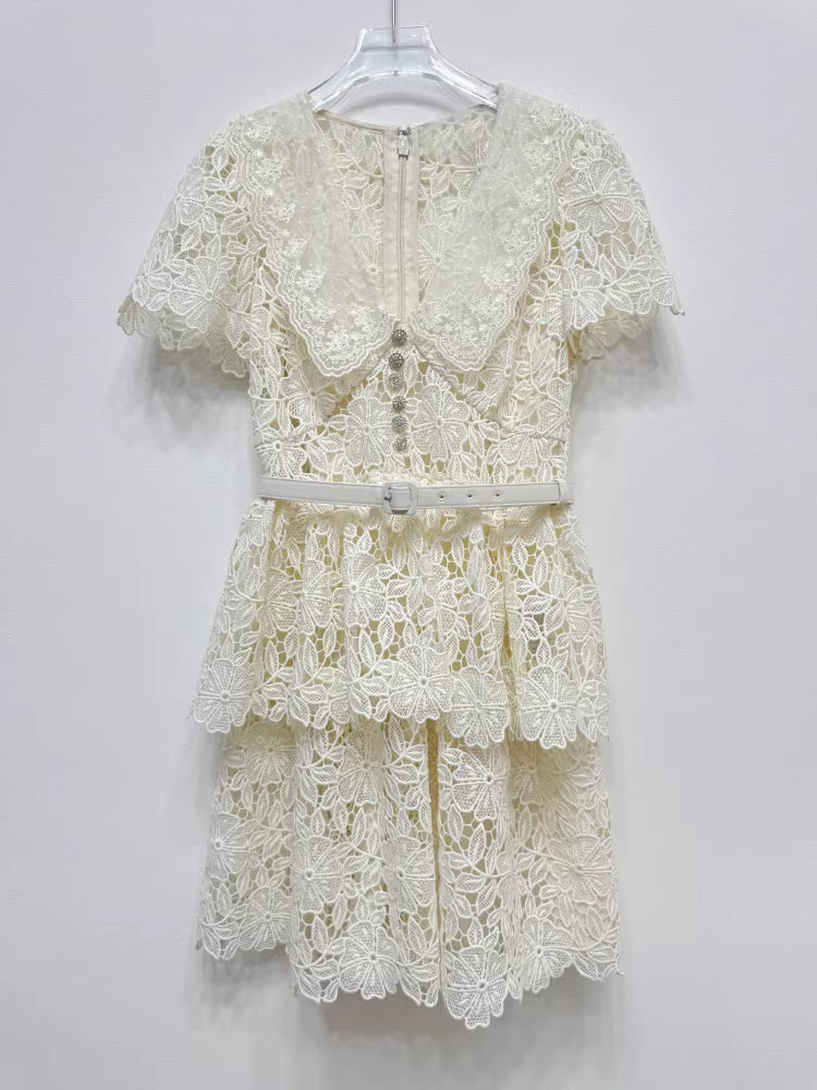 Dantel Süslemeli Midi Elbise