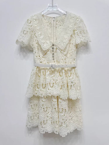 Dantel Süslemeli Midi Elbise