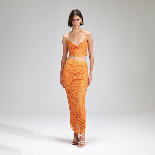 Turuncu Elmas Örgü Üst