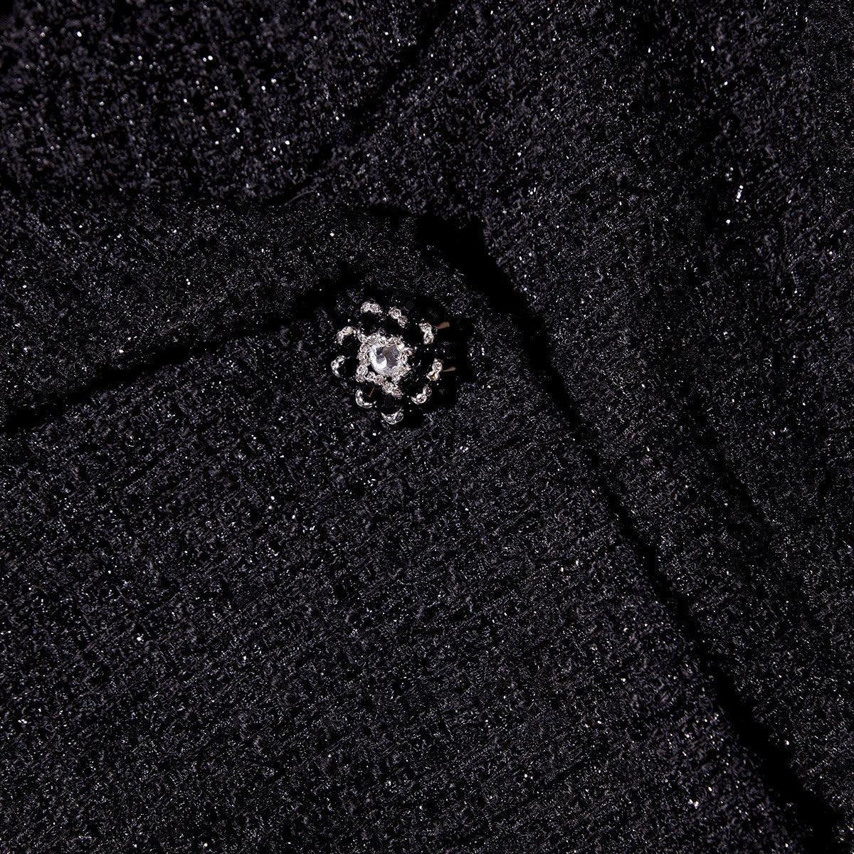 Siyah Omuz Açık Bukle Mini Elbise