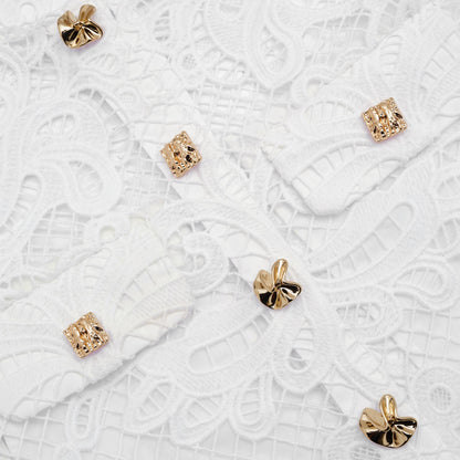 Beyaz Gipür Dantel Üst