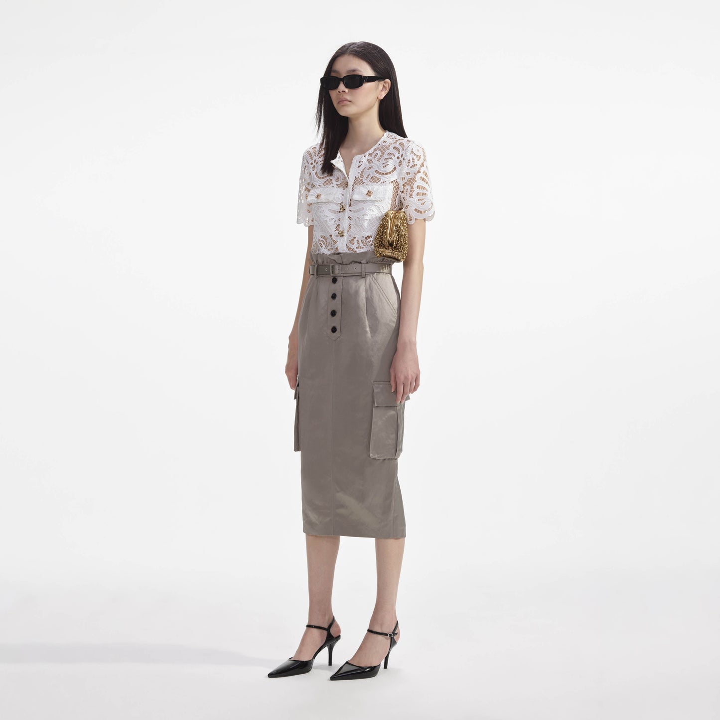 Beyaz Gipür Dantel Üst