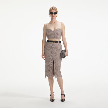 Gipür Dantel Kısa Üst