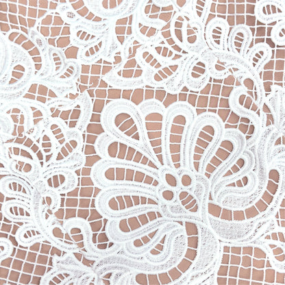 Beyaz Gipür Dantel Mini Elbise