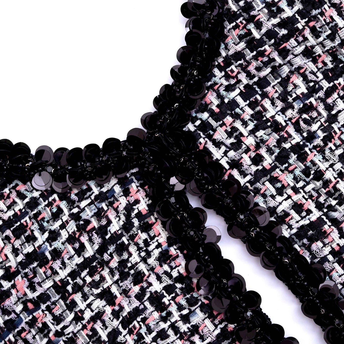 Siyah Bukle Süslemeli Mini Elbise