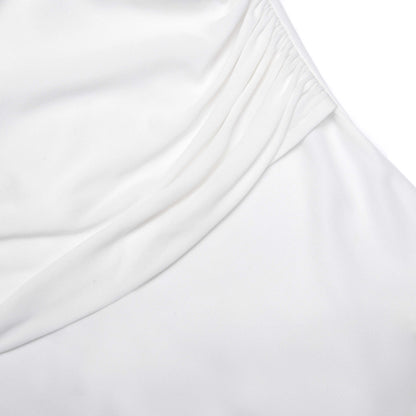 Beyaz Jersey Kesim Midi Elbise