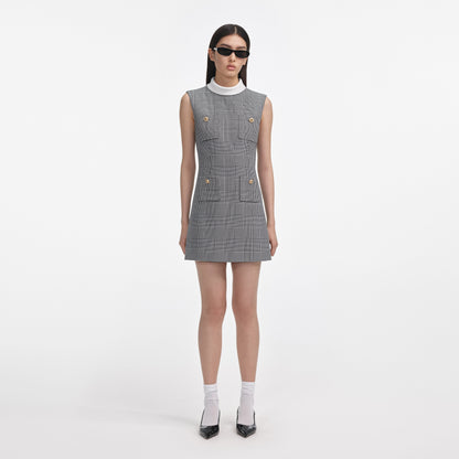 Kolsuz Galler Prensi Kareli Mini Elbise