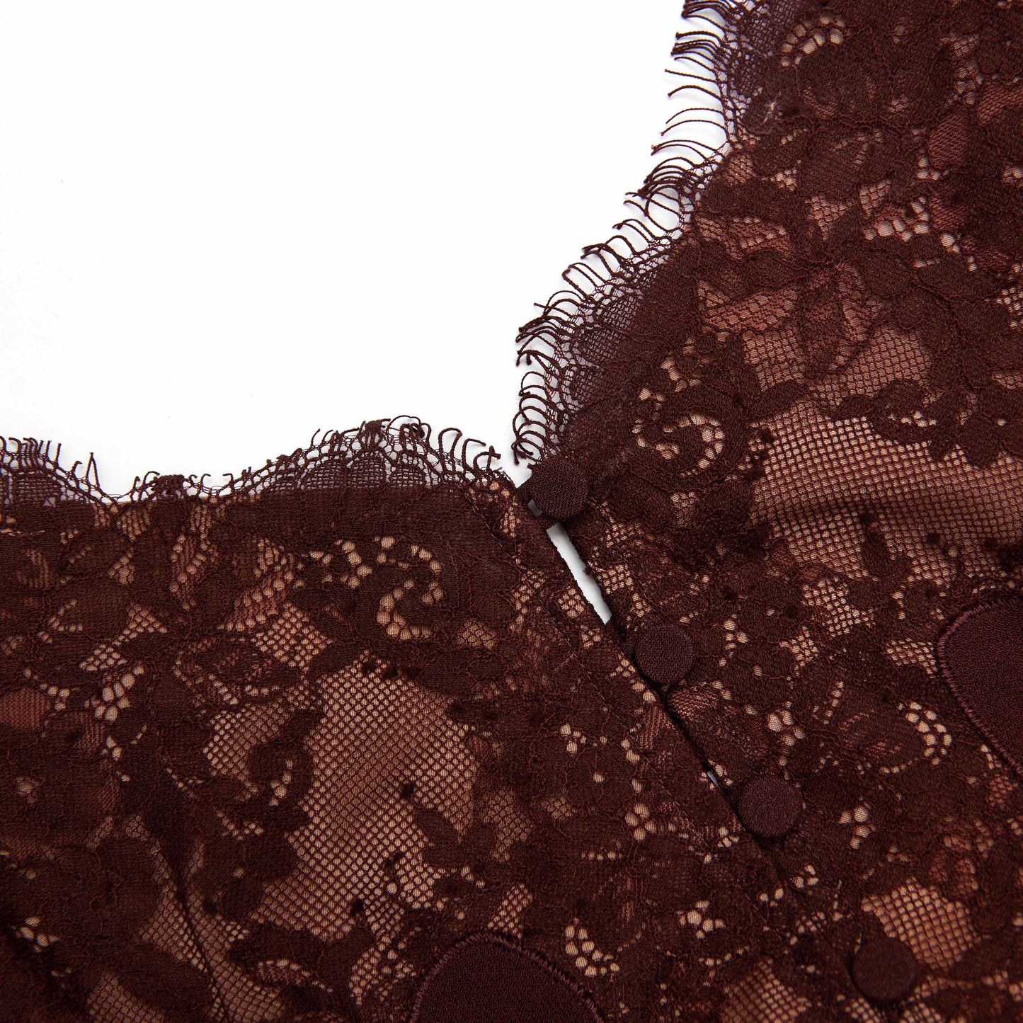 Kahverengi Dantelli Midi Elbise