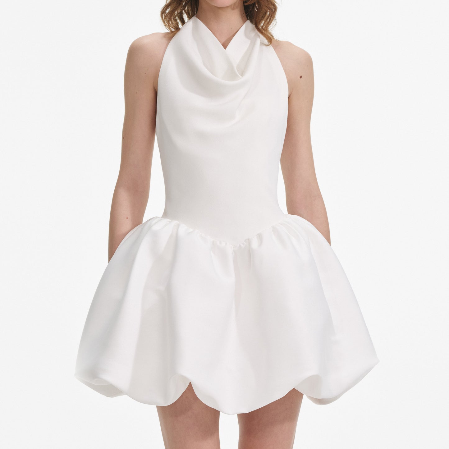 Beyaz Askılı Mini Elbise