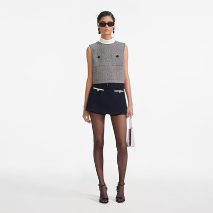 Lacivert Buklet Etek