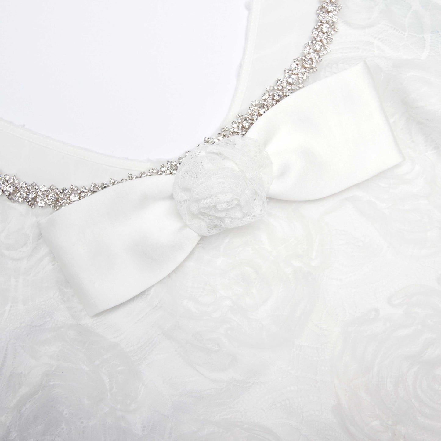 Beyaz Tül Dantel Mini Elbise