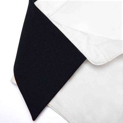 Beyaz Pamuklu Kontrast Yaka Mini Elbise