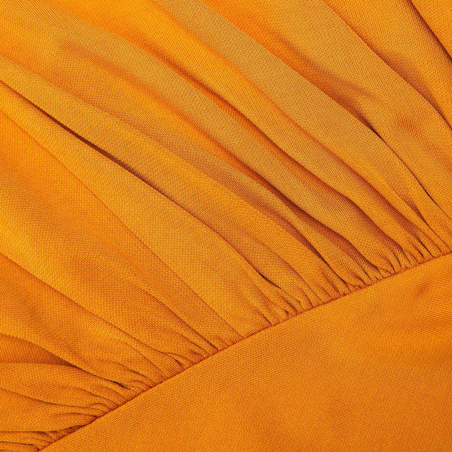 Yanık Turuncu Jersey Kesim Uzun Elbise