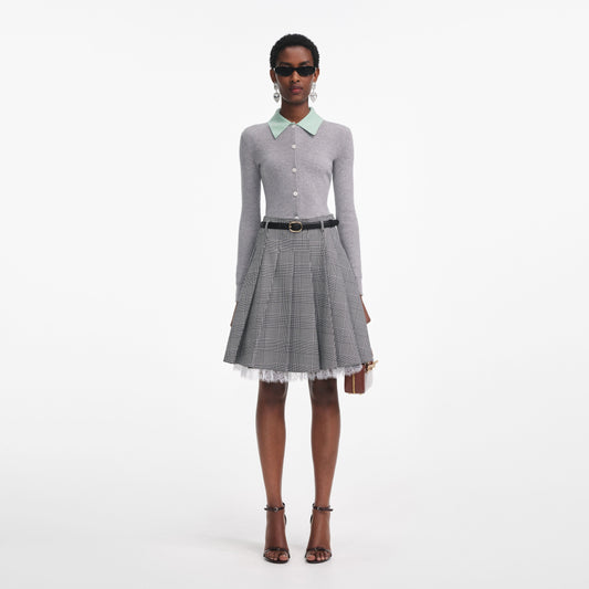 Gri Merino Yünlü Hırka