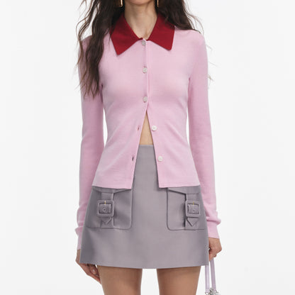 Pembe Merino Yün Hırka