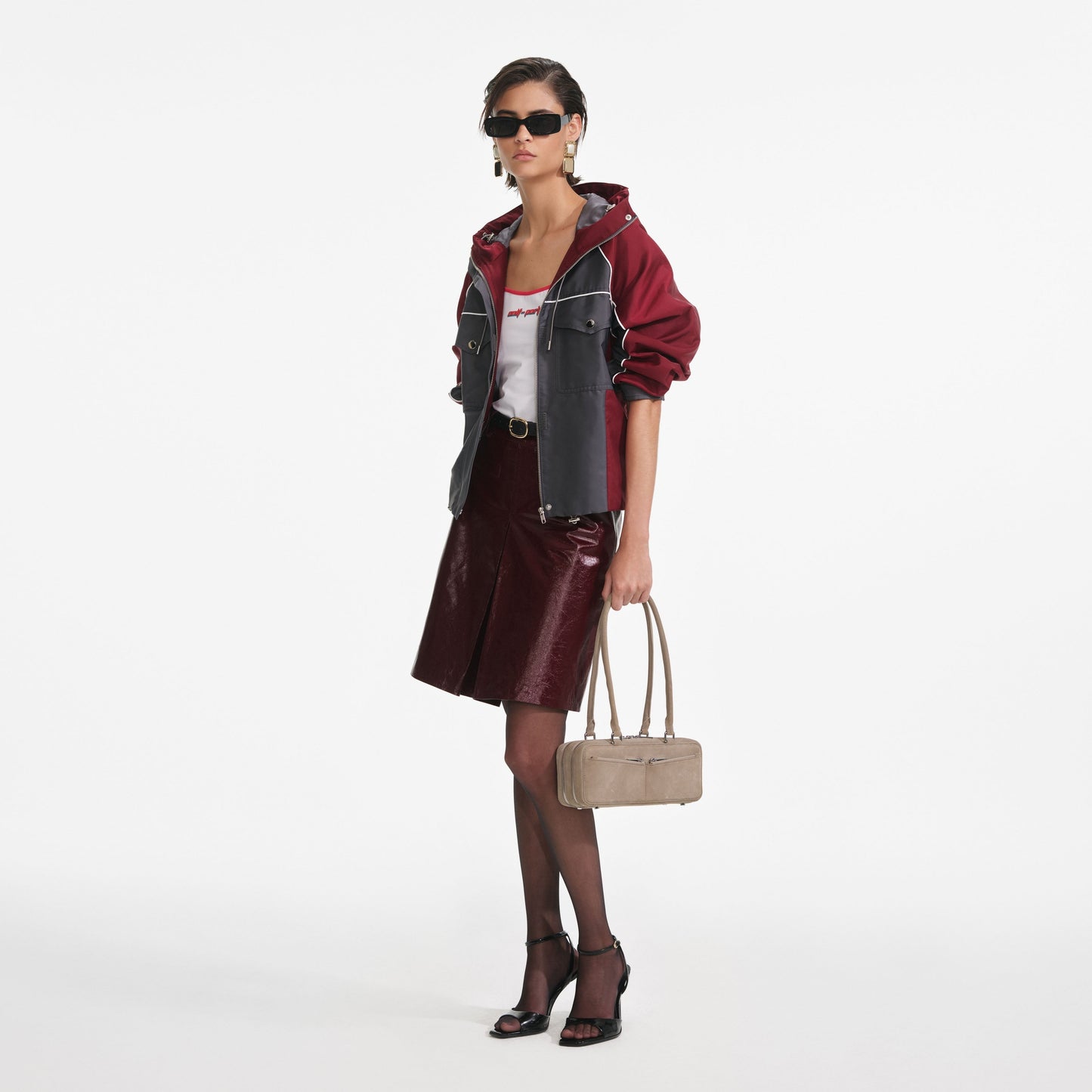 Koyu Gri Naylon Rüzgarlık