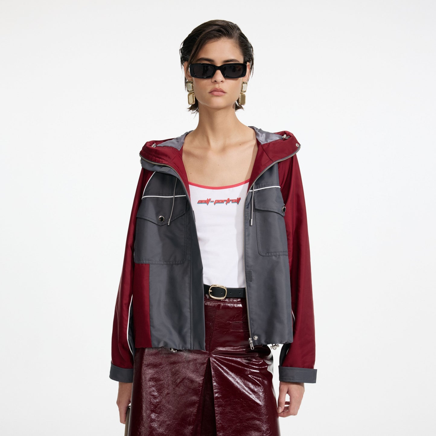 Koyu Gri Naylon Rüzgarlık