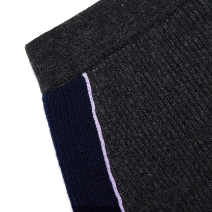 Gri Ribanalı Örme Mini Etek