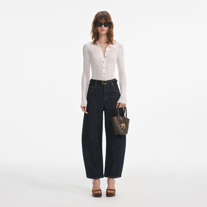 Beyaz Viskon Örgü Body