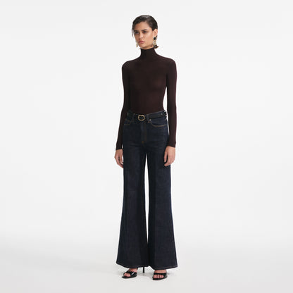 Kahverengi Viskon Örgü Üst