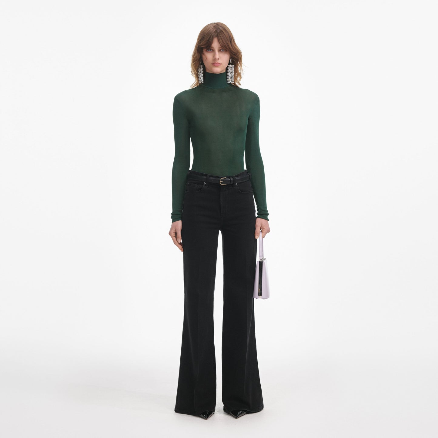 Yeşil Viskon Örgü Üst