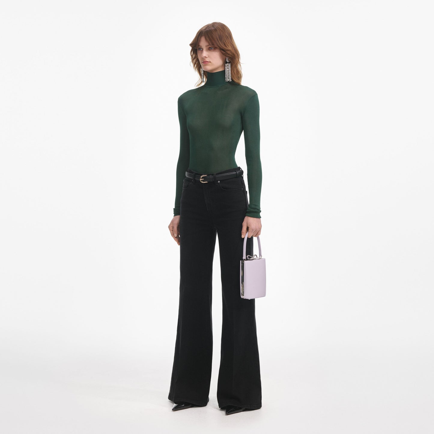 Yeşil Viskon Örgü Üst