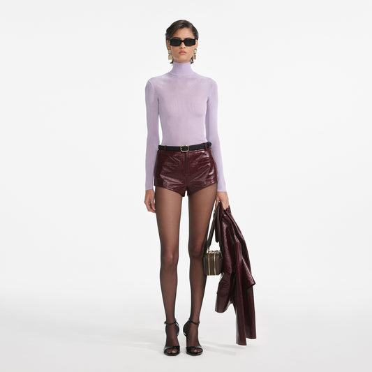 Leylak Viskon Örgü Üst