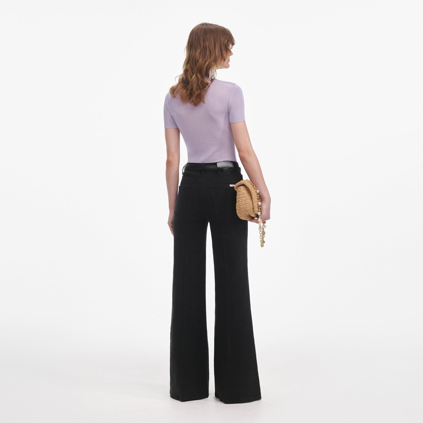 Leylak Viskon Örme Kısa Kollu Üst