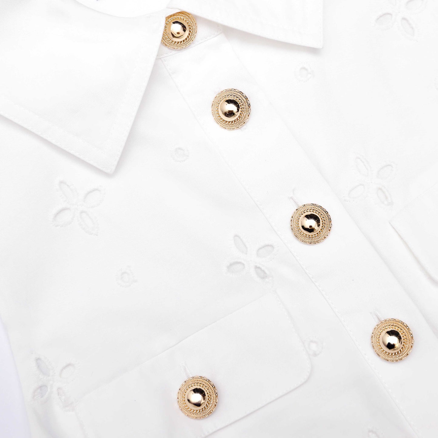 Beyaz Pamuklu Broderie Yaka Midi Elbise