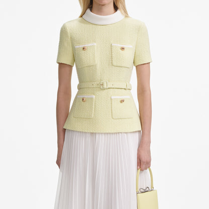 Sarı Buklet Midi Elbise