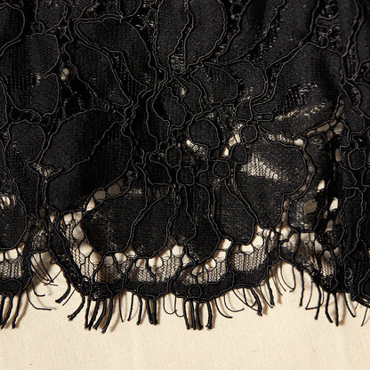 Siyah Kordon Dantel Üst