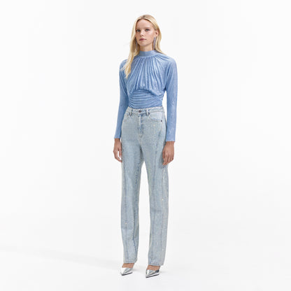 Açık Mavi Elmaslı File Üst