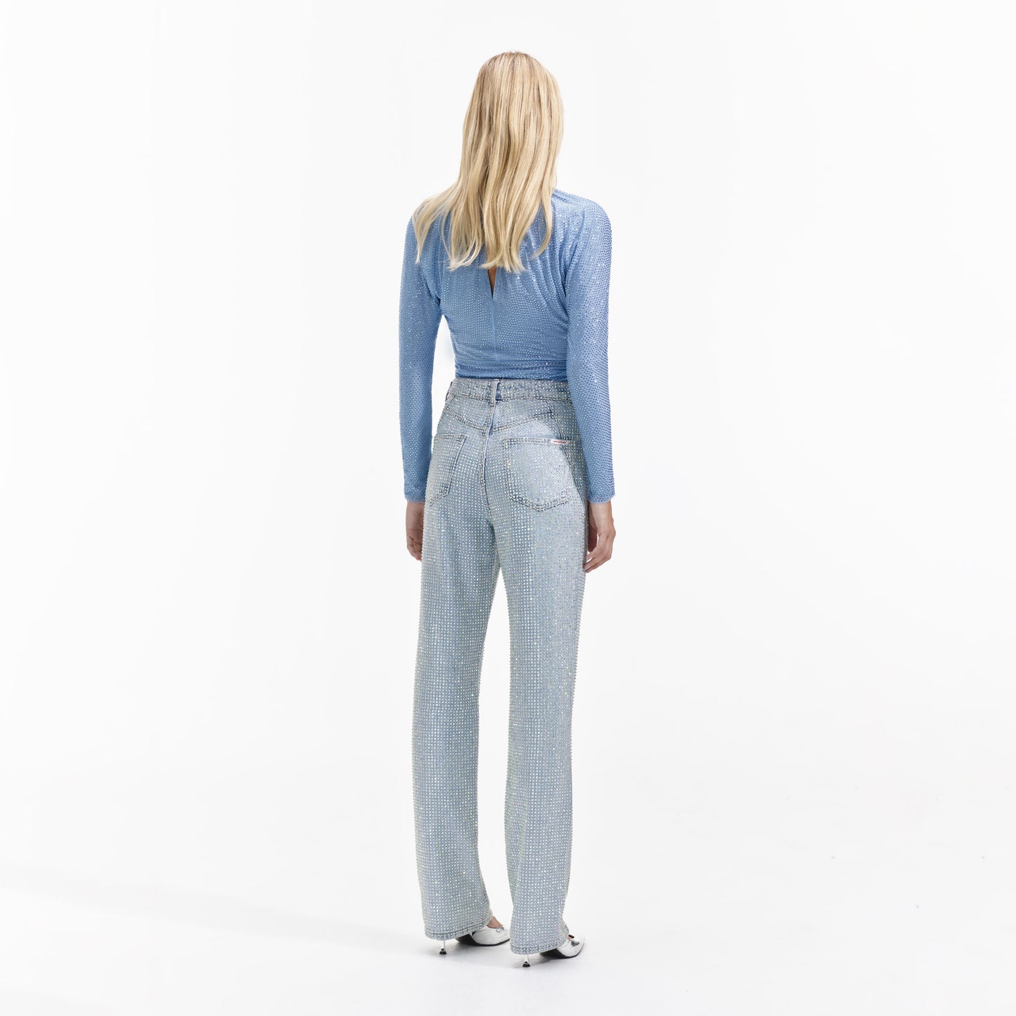 Açık Mavi Elmaslı File Üst