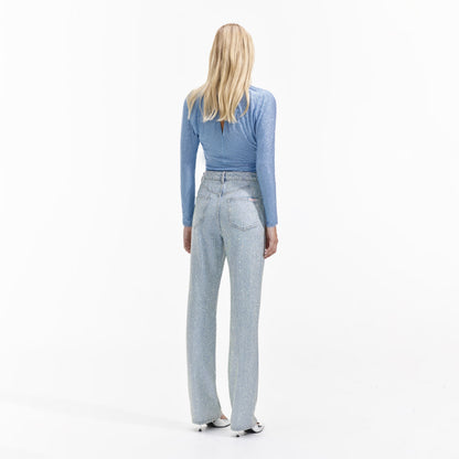 Açık Mavi Elmaslı File Üst