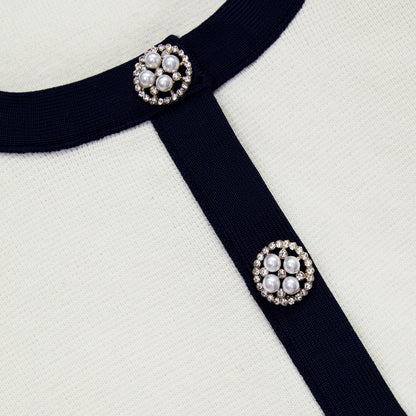 Krem Örgü Fiyonklu Hırka