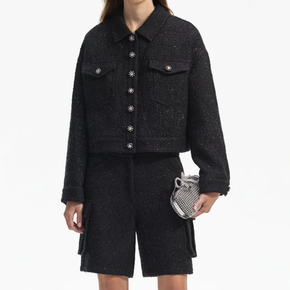 Siyah Bukle Büyük Boy Ceket