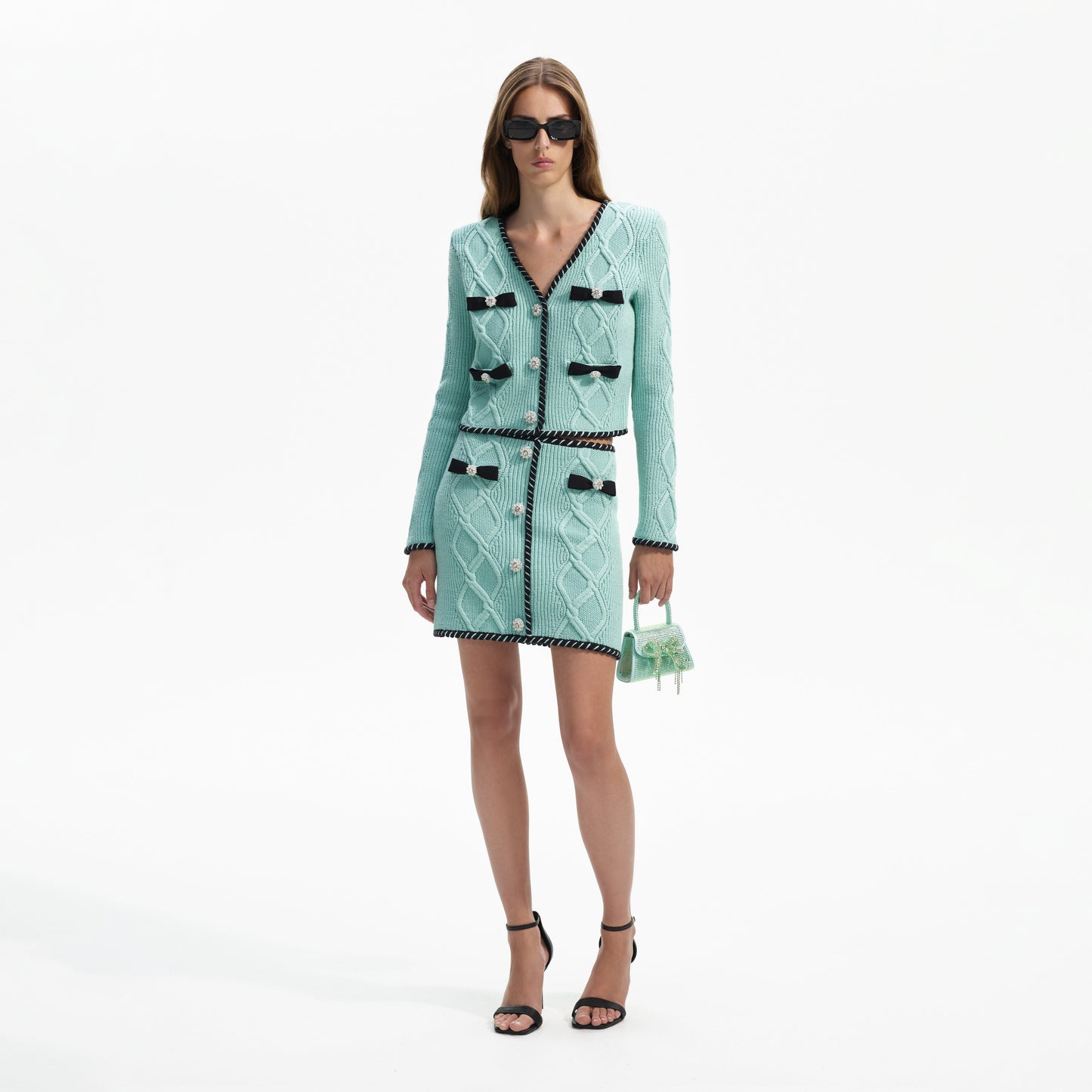 Mint Kablo Örgü Hırka