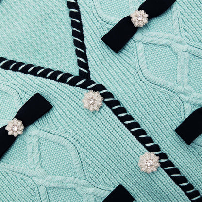 Mint Kablo Örgü Hırka