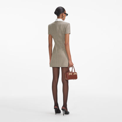 Ekose Yün Mini Elbise