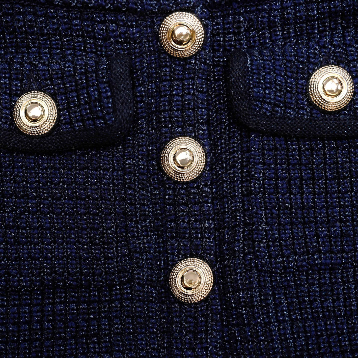 Lacivert Örme Peplum Midi Elbise