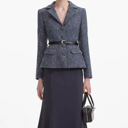 Mavi Bukle Midi Elbise