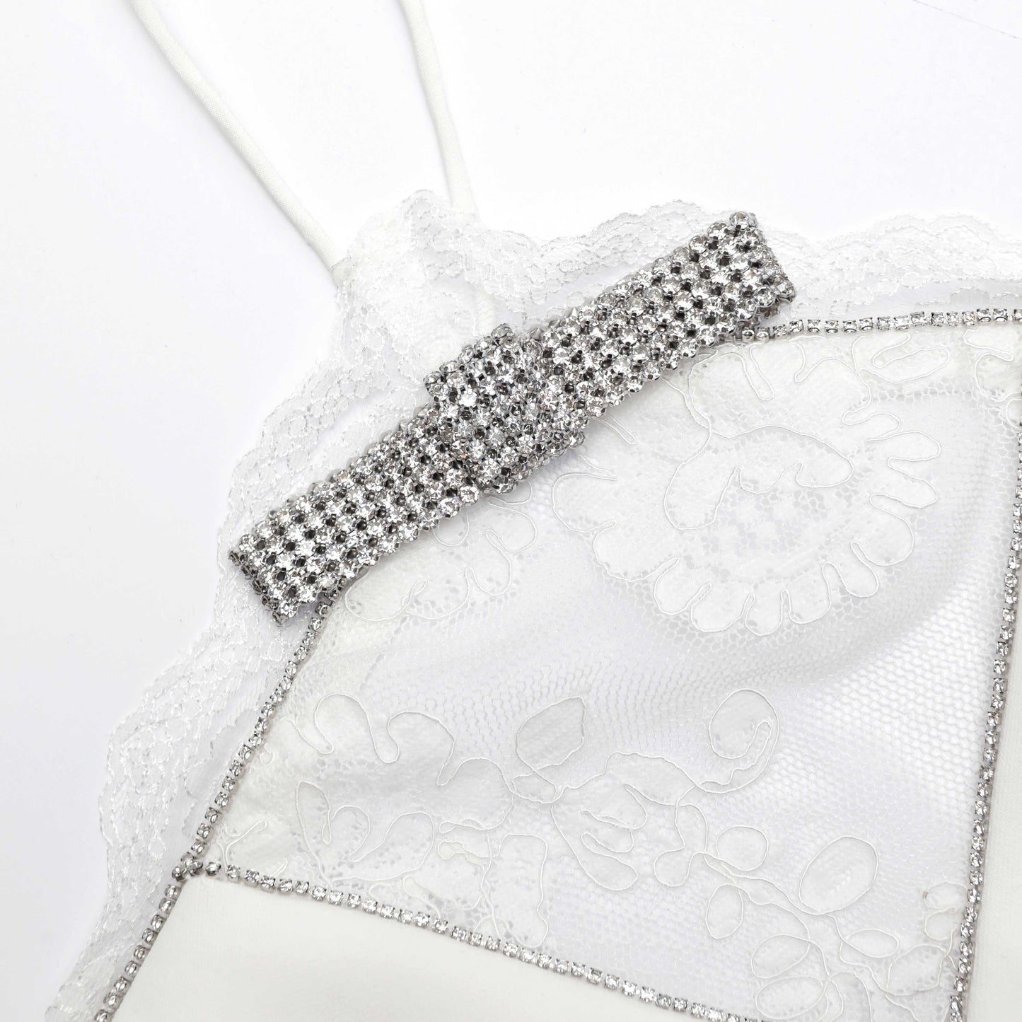 Beyaz Krep Halter Yaka Mini Elbise