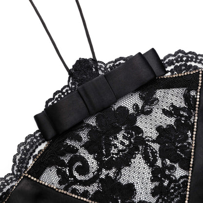 Siyah Dantel Halter Yaka Üst