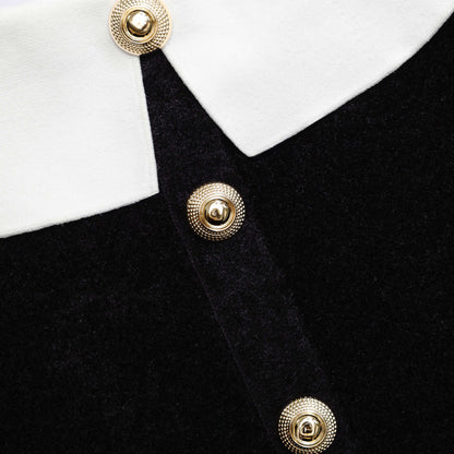 Siyah Şönil Örme Omuz Açık Midi Elbise