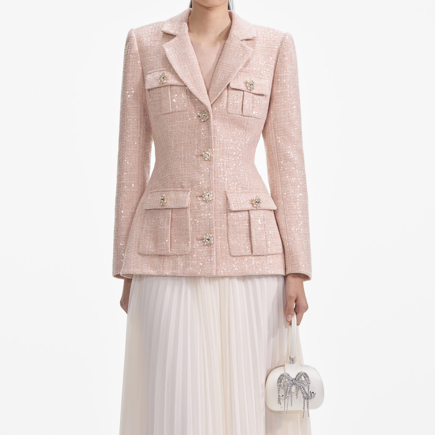 Pullu Buklet Şifon Midi Elbise