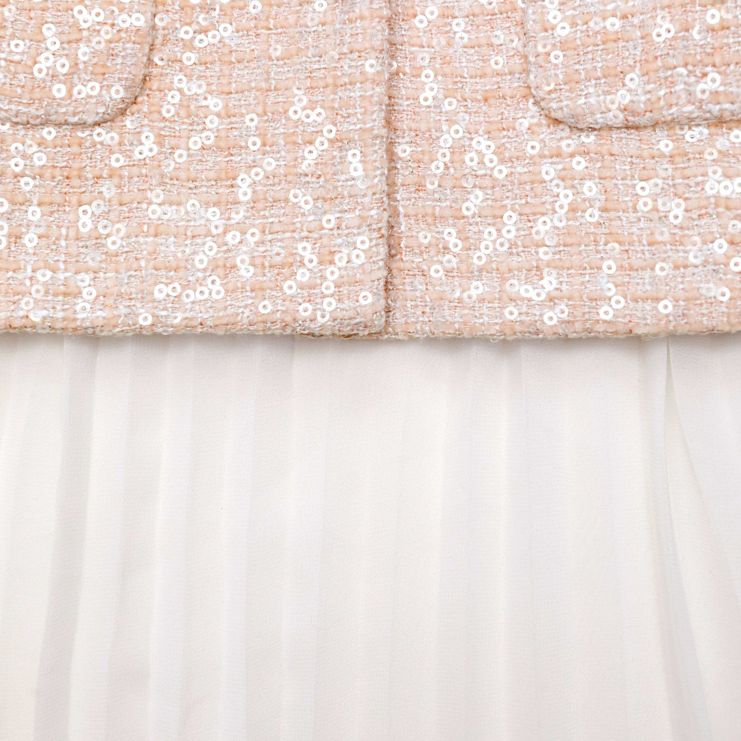 Pullu Buklet Şifon Midi Elbise